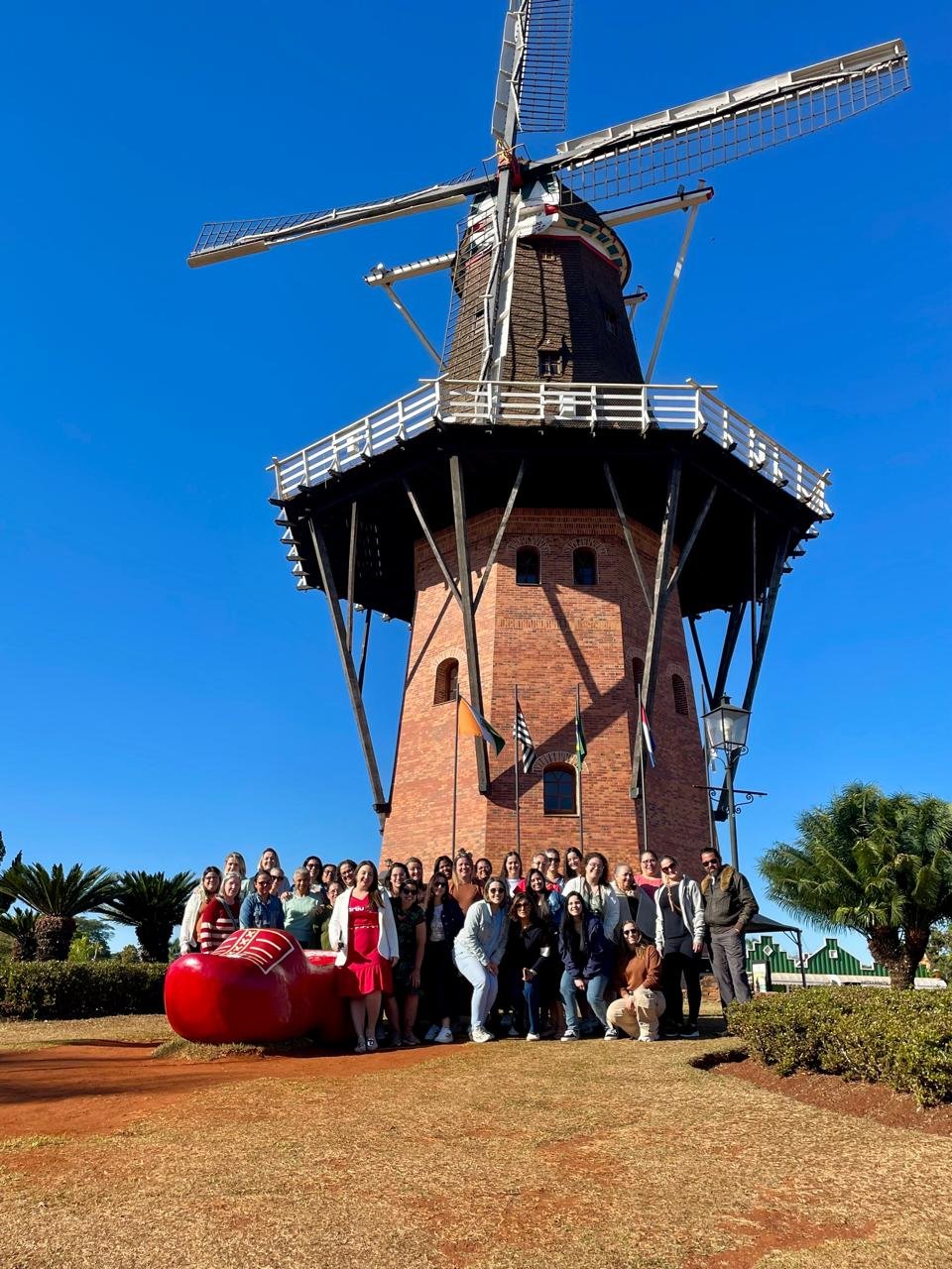 Grupo PartiuBora no moinho de Holambra